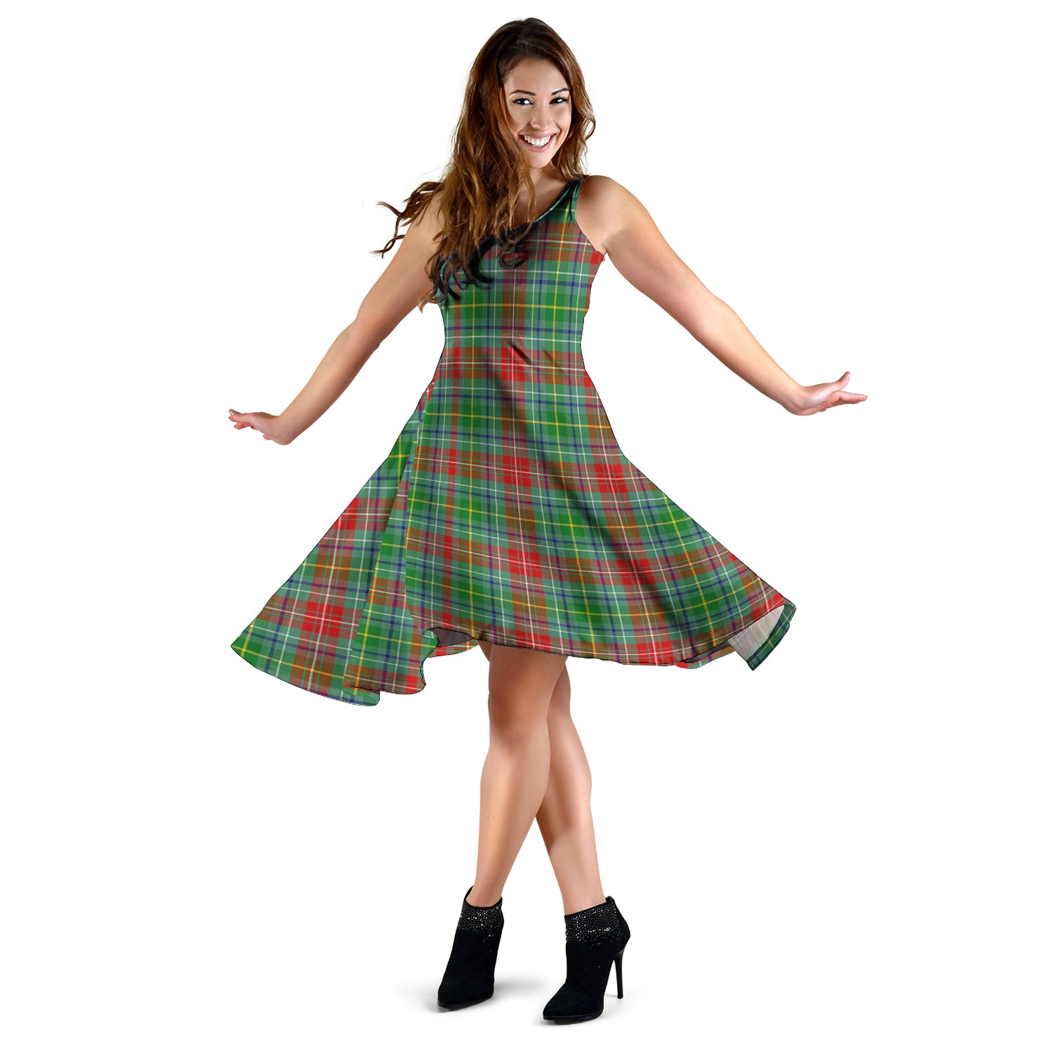 Muirhead Tartan Sleeveless Midi Womens Dress - Tartan Vibes Clothing