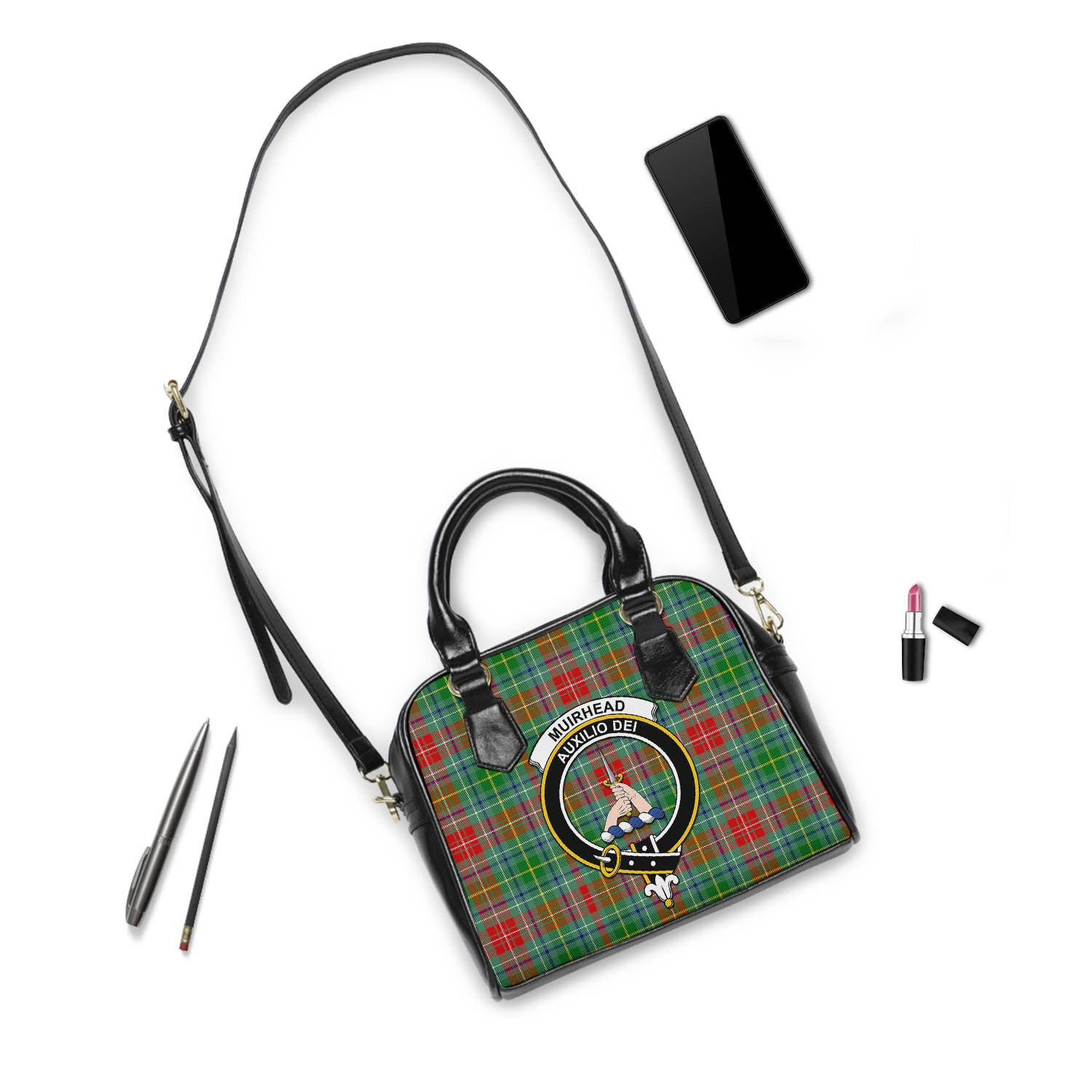 Muirhead Tartan Shoulder Handbags with Family Crest - Tartan Vibes Clothing
