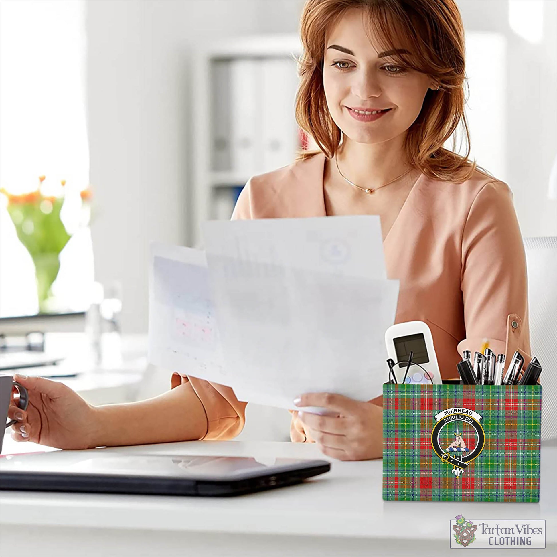 Muirhead Tartan Pen Holder with Family Crest - Tartan Vibes Clothing