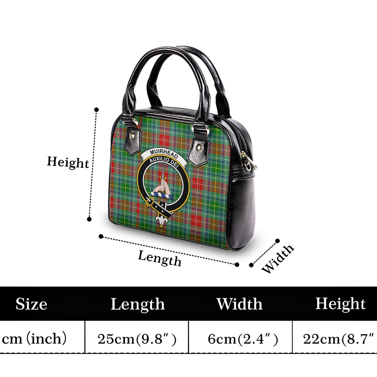 Muirhead Tartan Shoulder Handbags with Family Crest - Tartan Vibes Clothing