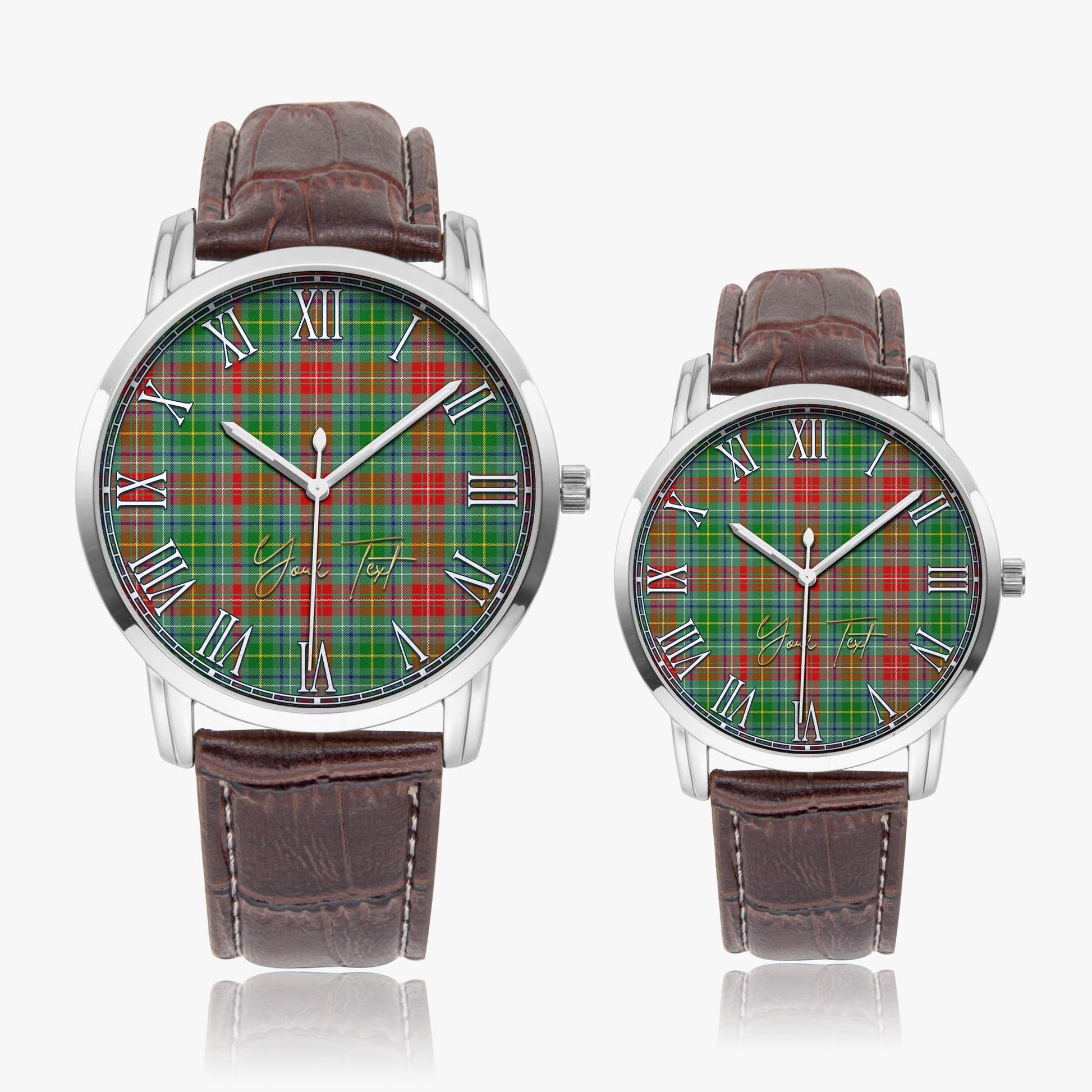 Muirhead Tartan Personalized Your Text Leather Trap Quartz Watch - Tartan Vibes Clothing