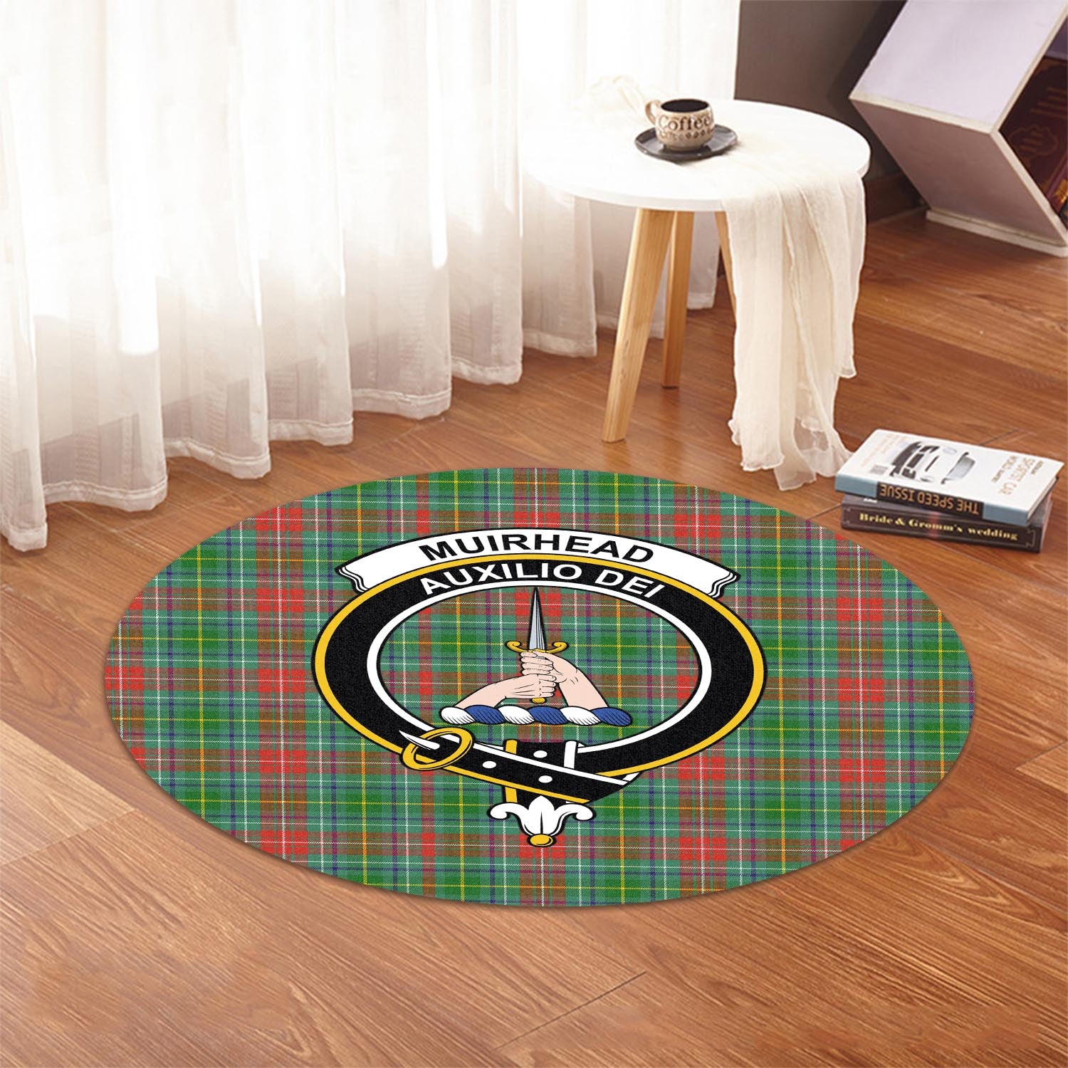 MacDonald Modern Tartan Crest Round Rug
