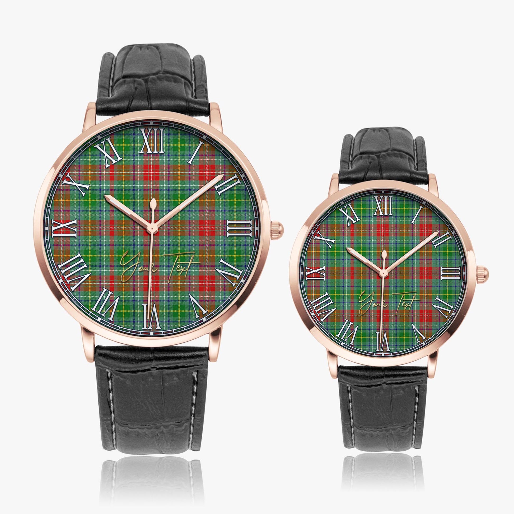 Muirhead Tartan Personalized Your Text Leather Trap Quartz Watch - Tartan Vibes Clothing