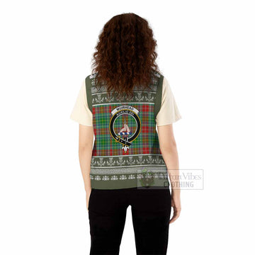 Muirhead Clan Tartan Christmas Knitted V-Neck Vest with Family Crest