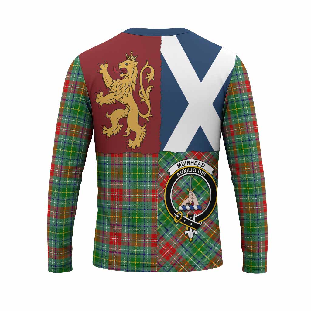 Muirhead Crest Tartan Long Sleeve T-Shirt with Lion Rampant Saltire Style