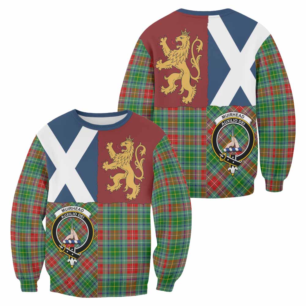 Muirhead Crest Tartan Sweatshirt with Lion Rampant Saltire Style