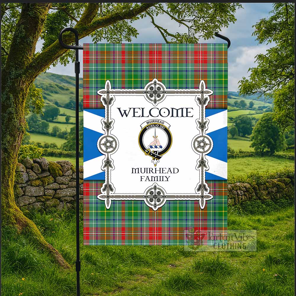 Muirhead Family Crest Tartan Welcome Garden Flag Saltire Harmony Style - Tartan Vibes Clothing