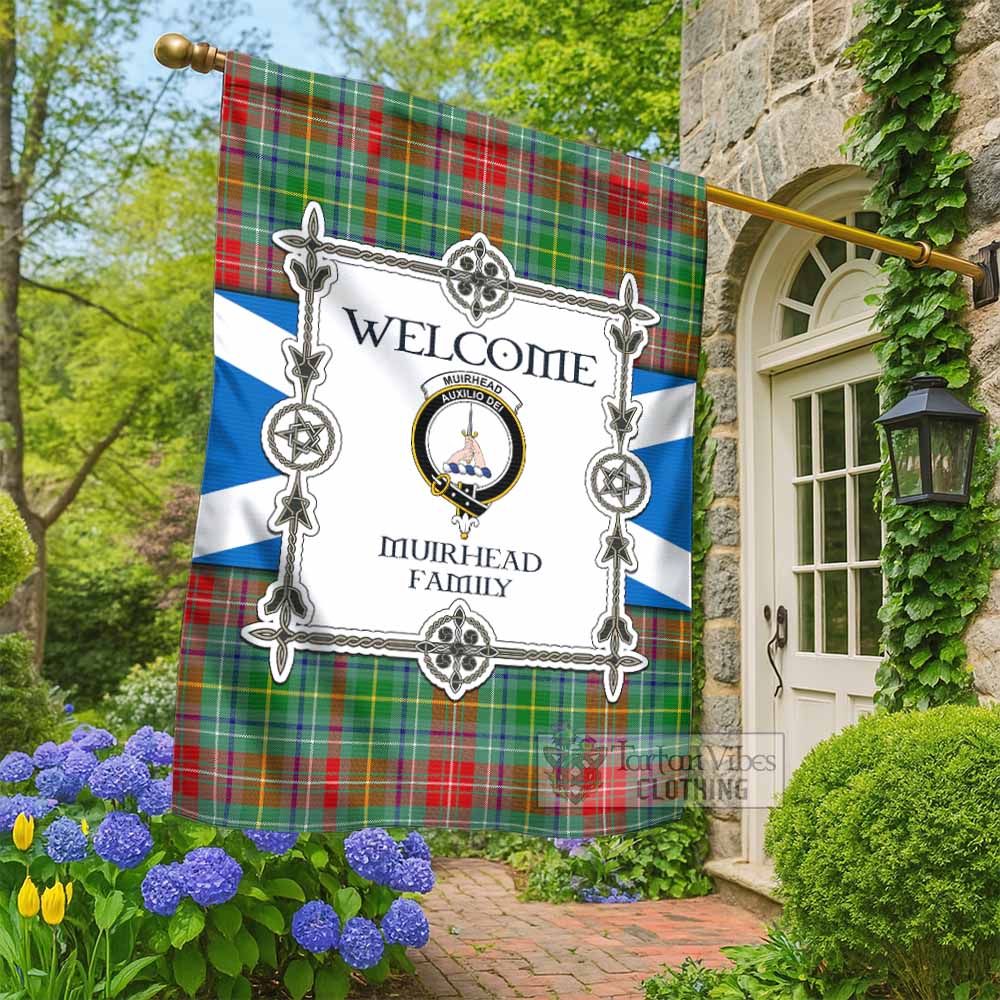 Muirhead Family Crest Tartan Welcome Garden Flag Saltire Harmony Style - Tartan Vibes Clothing