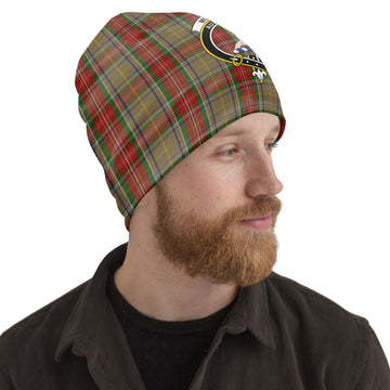 Muirhead Old Tartan Beanies Hat with Family Crest