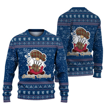 Muirhead Old Clan Christmas Family Ugly Sweater with Funny Gnome Playing Bagpipes