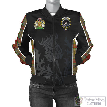 Muirhead Old Tartan Bomber Jacket with Family Crest and Scottish Thistle Vibes Sport Style