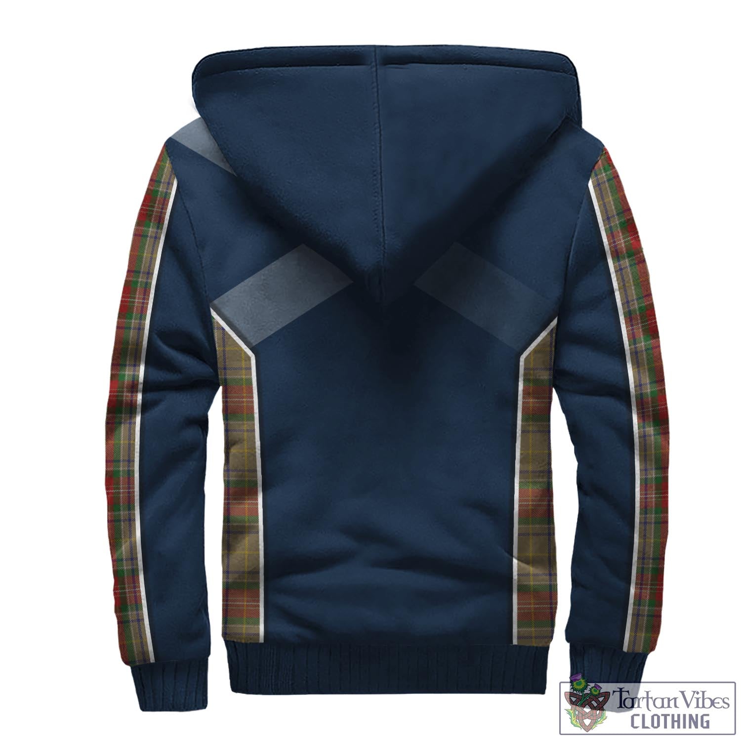Tartan Vibes Clothing Muirhead Old Tartan Sherpa Hoodie with Family Crest and Scottish Thistle Vibes Sport Style