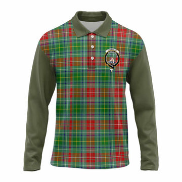 Muirhead Tartan Accent Long Sleeve Polo Shirt with Family Crest