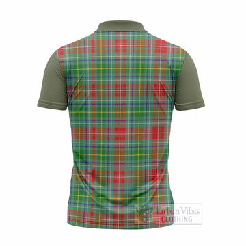 Muirhead Tartan Accent Zipper Polo Shirt with Family Crest