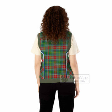Muirhead Tartan Crest Knitted V-Neck Vest Scotland Coat of Arm Flag Style