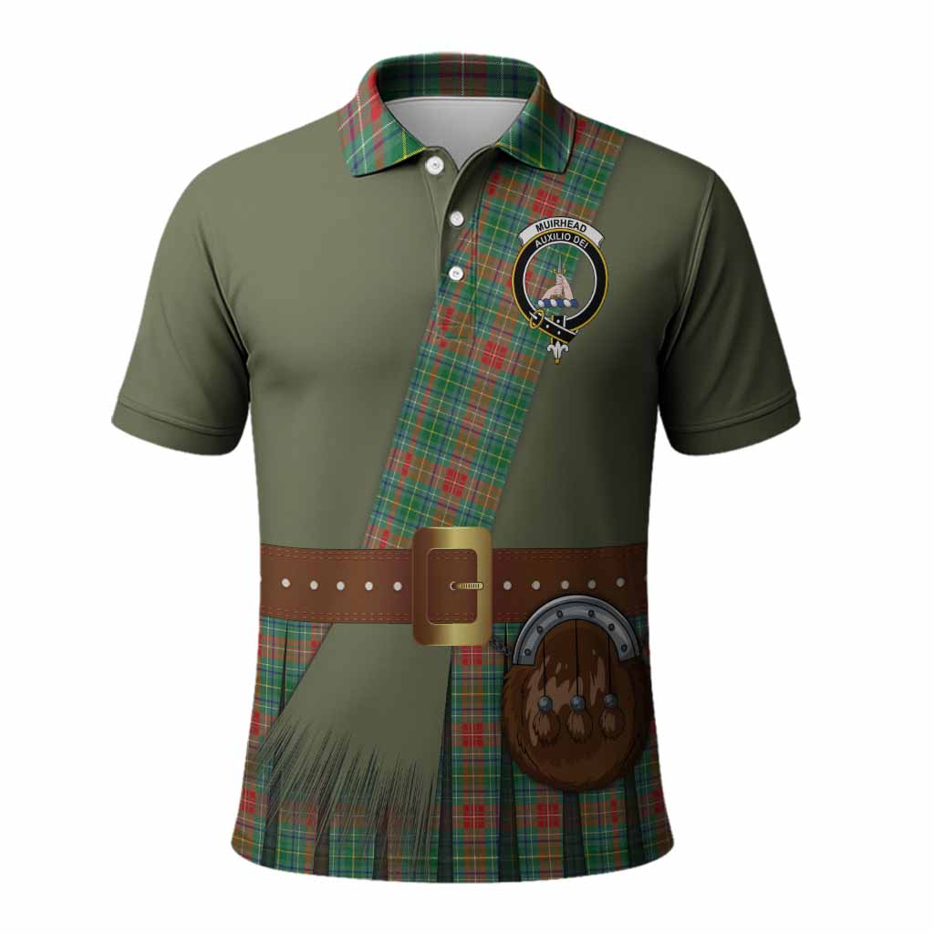 Muirhead Tartan Crest Polo Shirt Kilt Costume Style