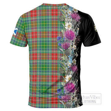 Muirhead Tartan Crest Thistle Floral T-Shirt - Tartan Vibes Clothing