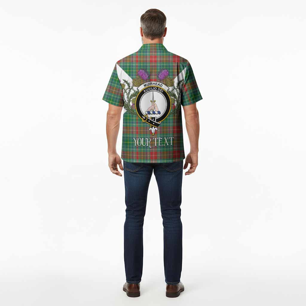 Muirhead Tartan Family Crest Hawaiian Shirt Scottish Burns Night Thistle Floral