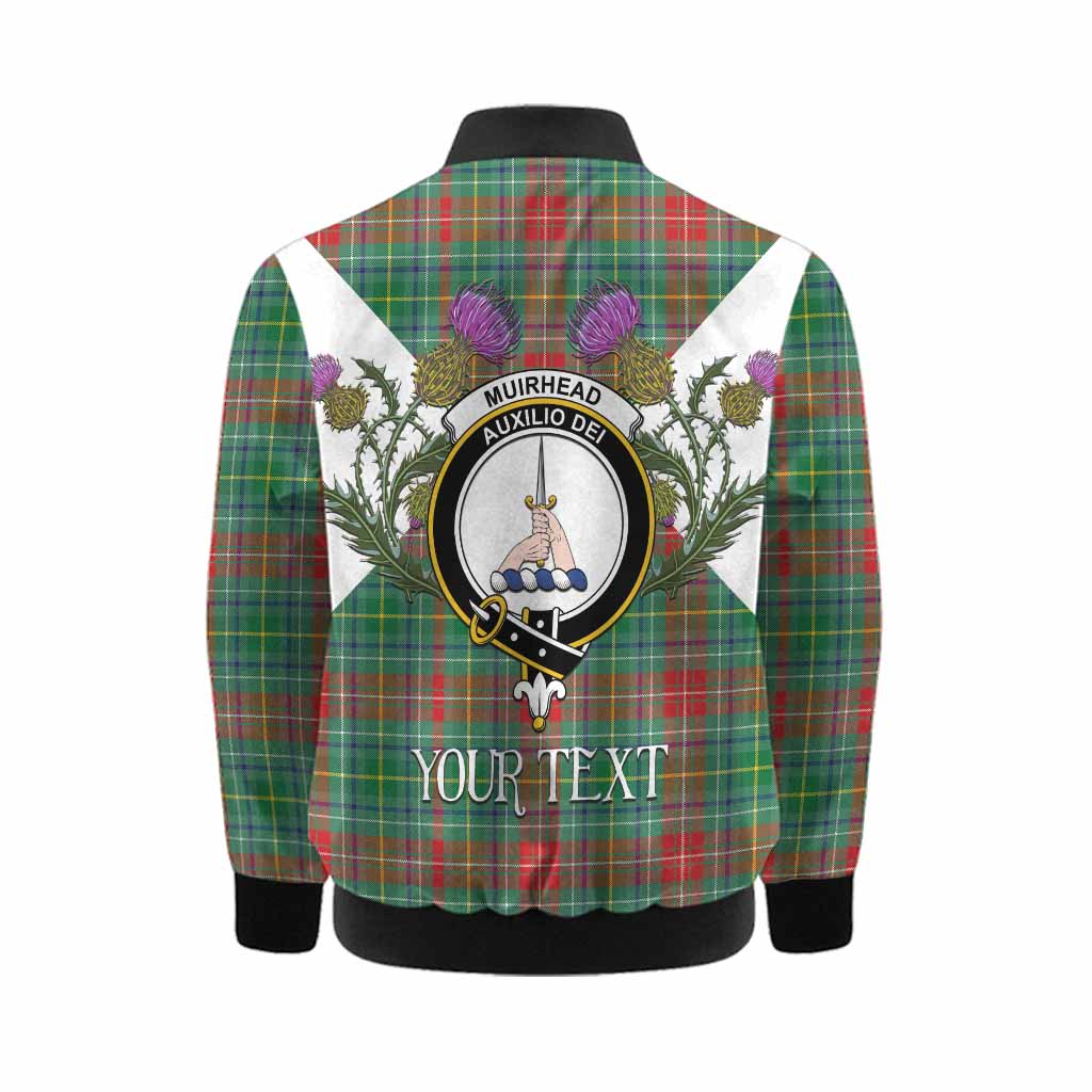Muirhead Tartan Family Crest Kid Bomber Jacket Scottish Burns Night Thistle Floral