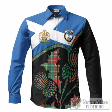Muirhead Tartan Family Crest Long Sleeve Button Shirts Scotland Thistle Floral Flag Style