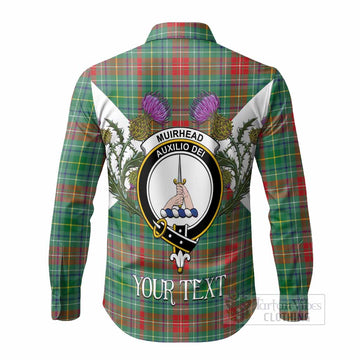 Muirhead Tartan Family Crest Long Sleeve Button Shirts Scottish Burns Night Thistle Floral