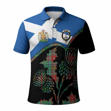 Muirhead Tartan Family Crest Polo Shirt Scotland Thistle Floral Flag Style