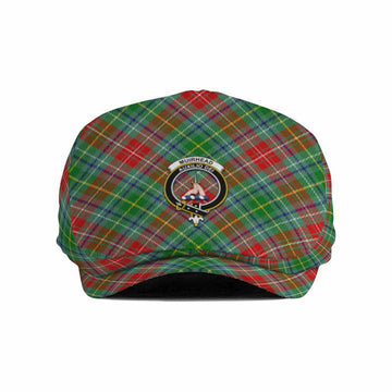 Muirhead Tartan Flat Cap, Jeff Cap Cross Style with Family Crest