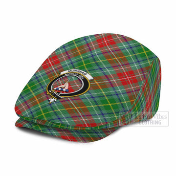 Muirhead Tartan Flat Cap, Jeff Cap Cross Style with Family Crest