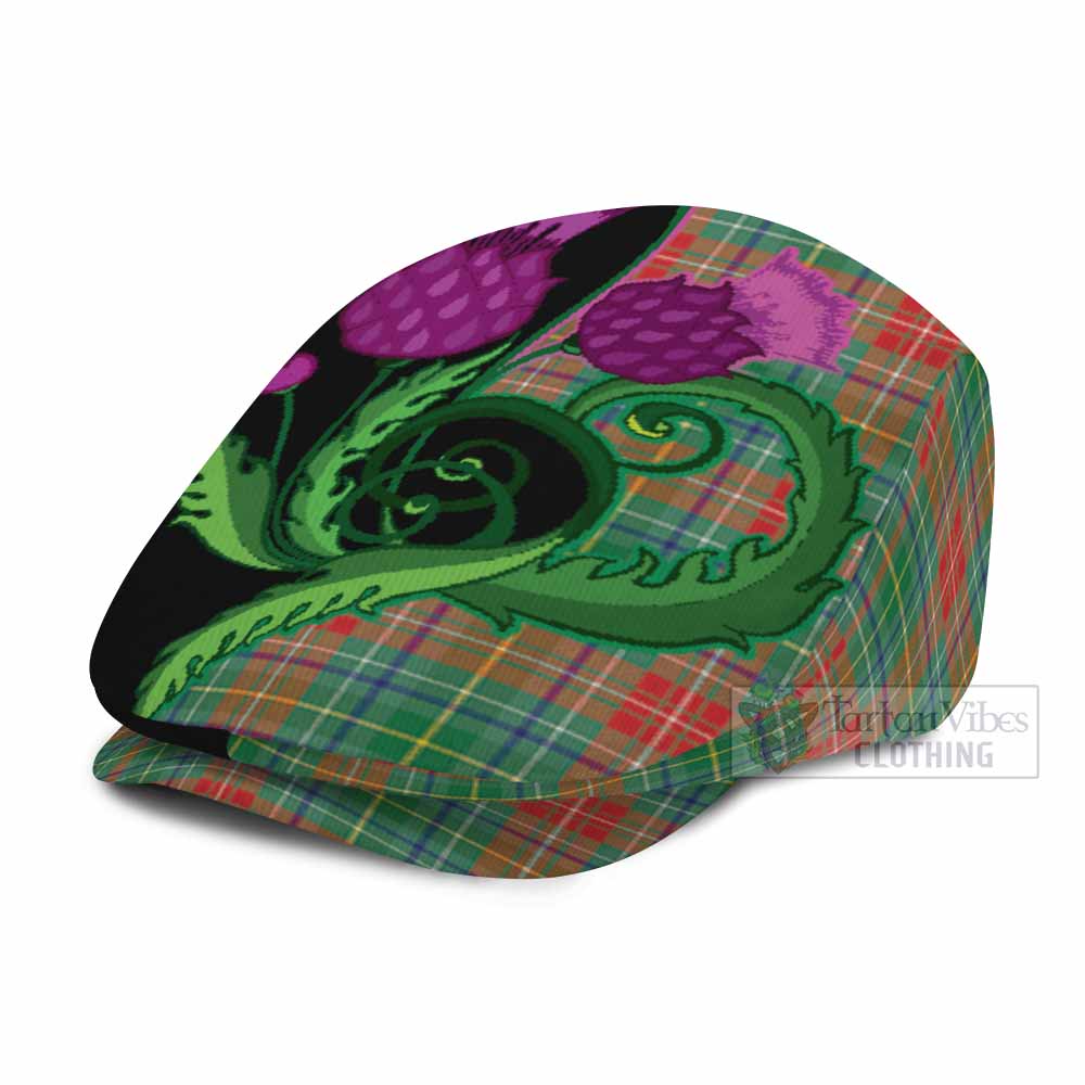 Muirhead Tartan Flat Cap, Jeff Cap Traditional Scottish Thistle