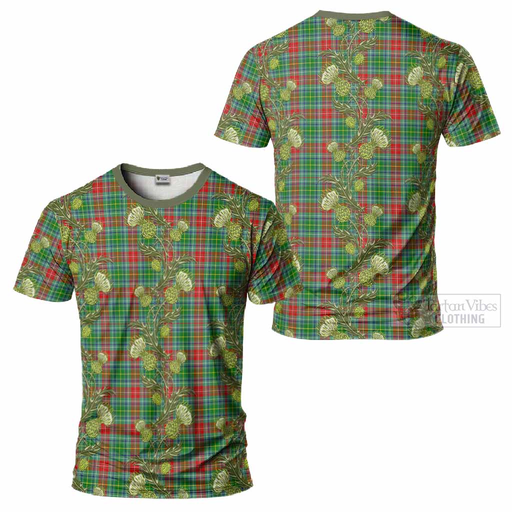 Muirhead Tartan T-Shirt Seamless Scottish Thistle Flowers
