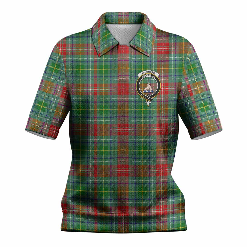 Muirhead Tartan Women’s Polo Sweater Top with Family Crest