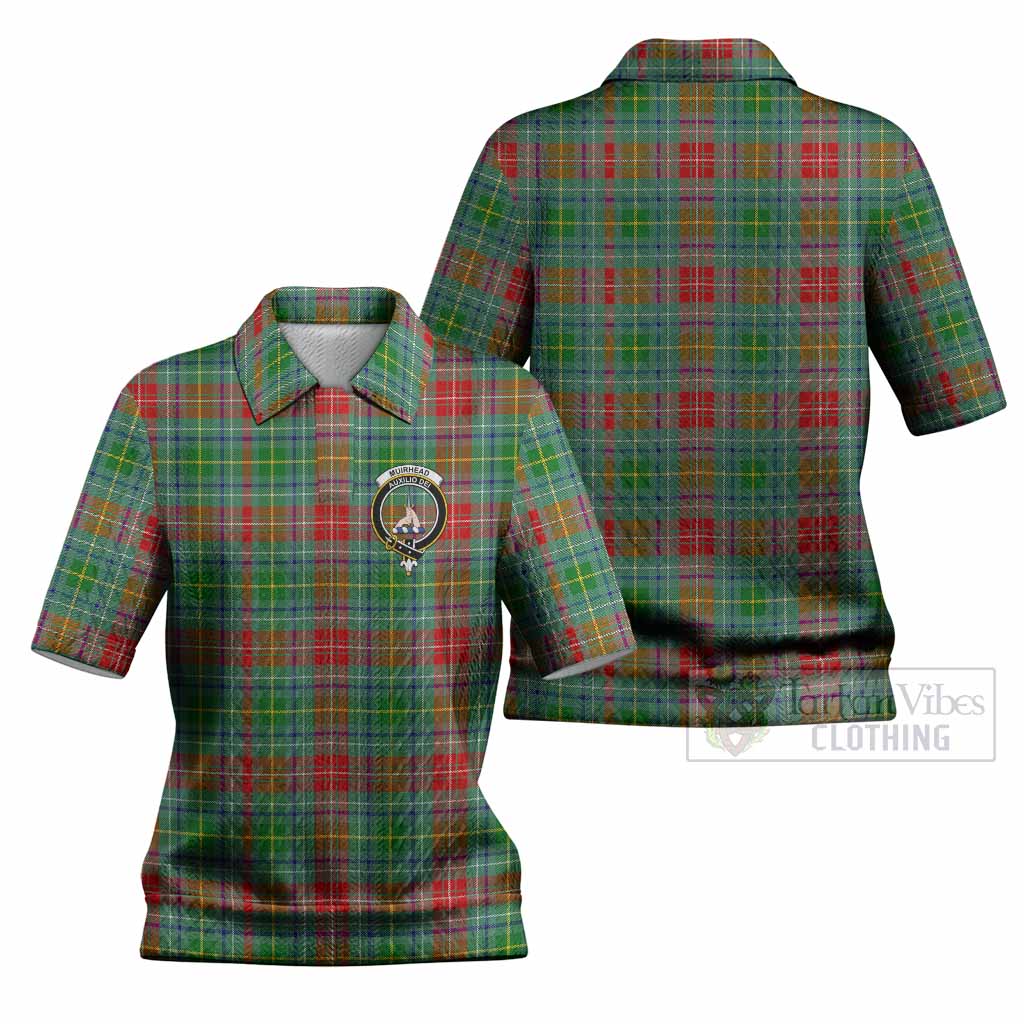 Muirhead Tartan Women’s Polo Sweater Top with Family Crest