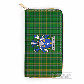Tartan Vibes Clothing Mulholland Irish Clan Tartan Women's Leather Wallet with Coat of Arms