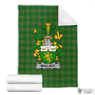 Tartan Vibes Clothing Mullady Irish Clan Tartan Blanket with Coat of Arms
