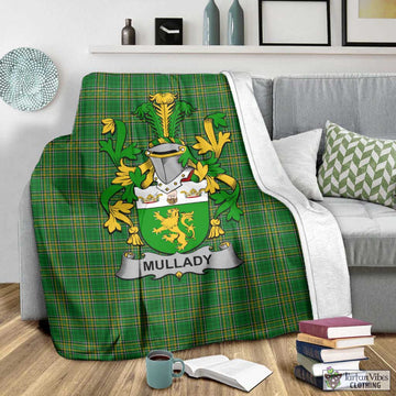 Tartan Vibes Clothing Mullady Irish Clan Tartan Blanket with Coat of Arms