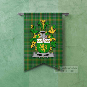 Tartan Vibes Clothing Mullady Irish Clan Tartan Gonfalon, Tartan Banner with Coat of Arms