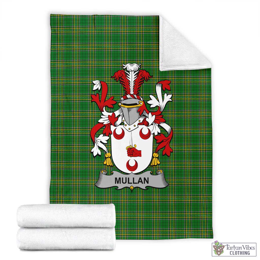 Mullan Irish Clan Tartan Blanket with Coat of Arms X-Large 59 x 79 inches 150 x 200 cm - Tartan Vibes Clothing