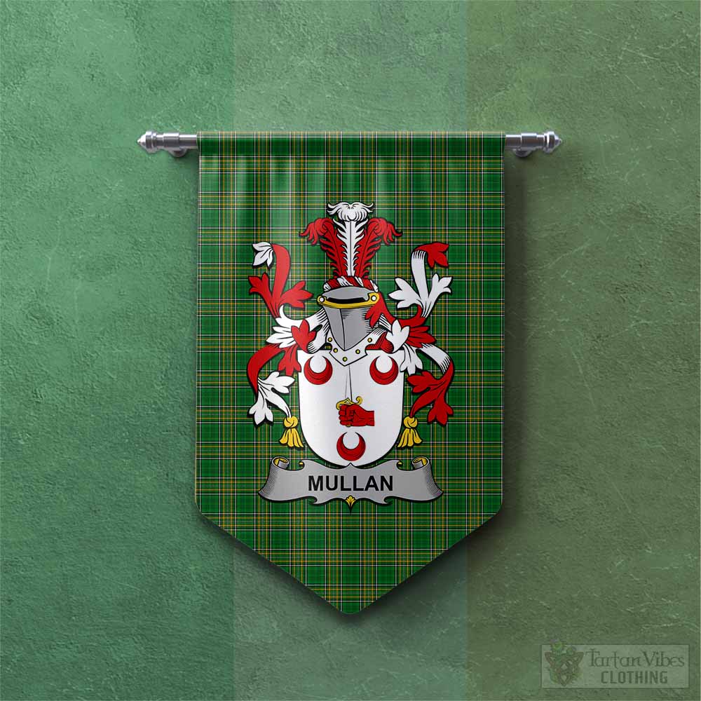 Mullan Irish Clan Tartan Gonfalon, Tartan Banner with Coat of Arms Chevron - Tartan Vibes Clothing