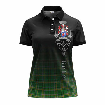 Mulrony Irish Clan Women's Polo Shirt with Coat of Arms Erin Go Bragh Celtic Inspired Women - Tartan Vibes Clothing