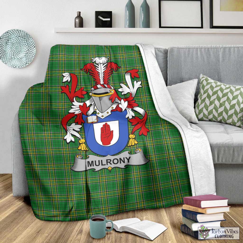 Mulrony Irish Clan Tartan Blanket with Coat of Arms - Tartan Vibes Clothing