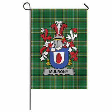 Mulrony Irish Clan Tartan Garden Flag with Coat of Arms