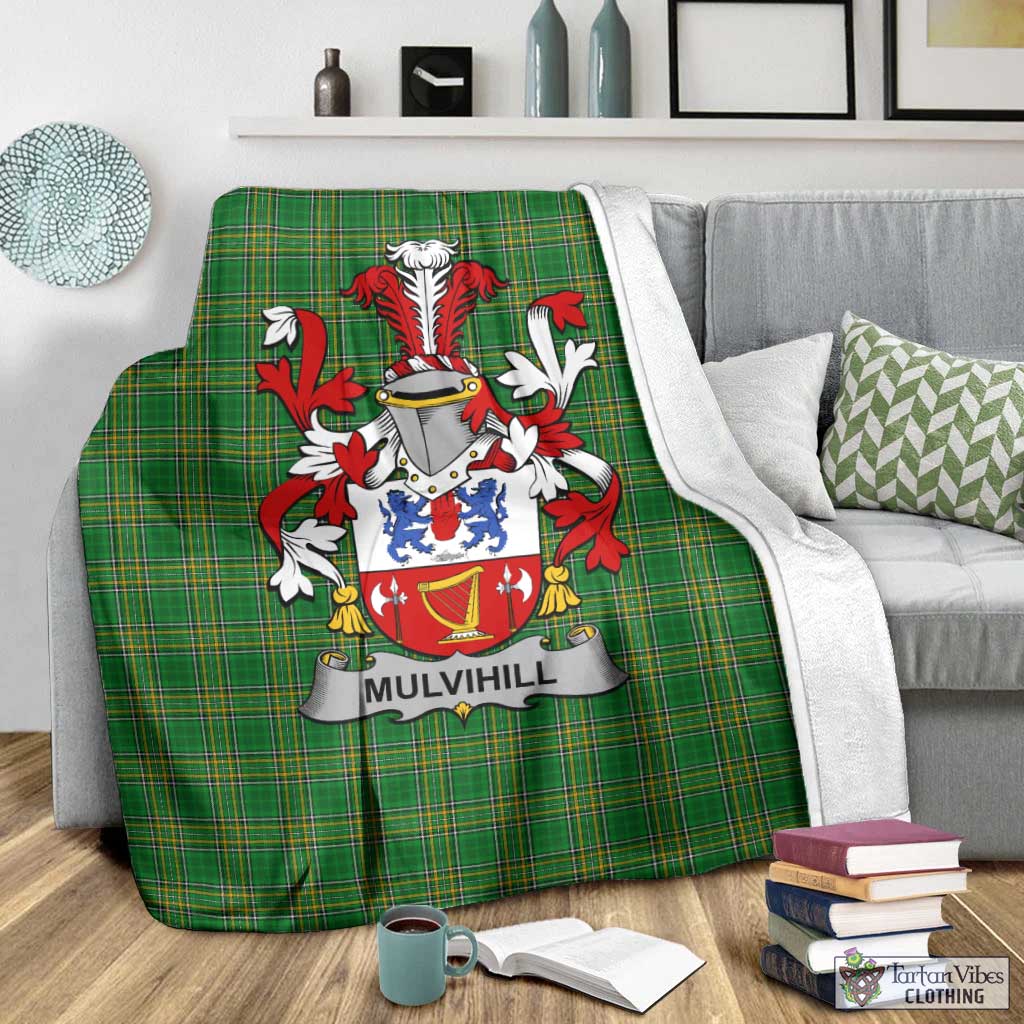 Mulvihill Irish Clan Tartan Blanket with Coat of Arms - Tartan Vibes Clothing