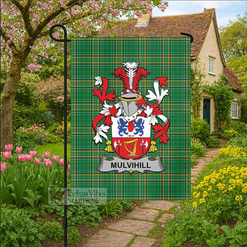 Mulvihill Irish Clan Tartan Flag with Coat of Arms