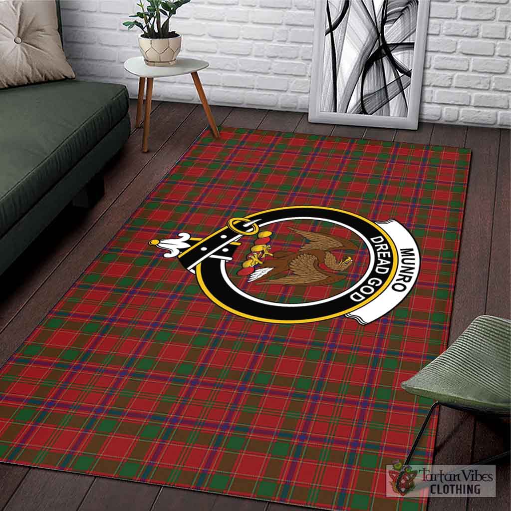 Tartan Vibes Clothing Munro Tartan Area Rug with Family Crest