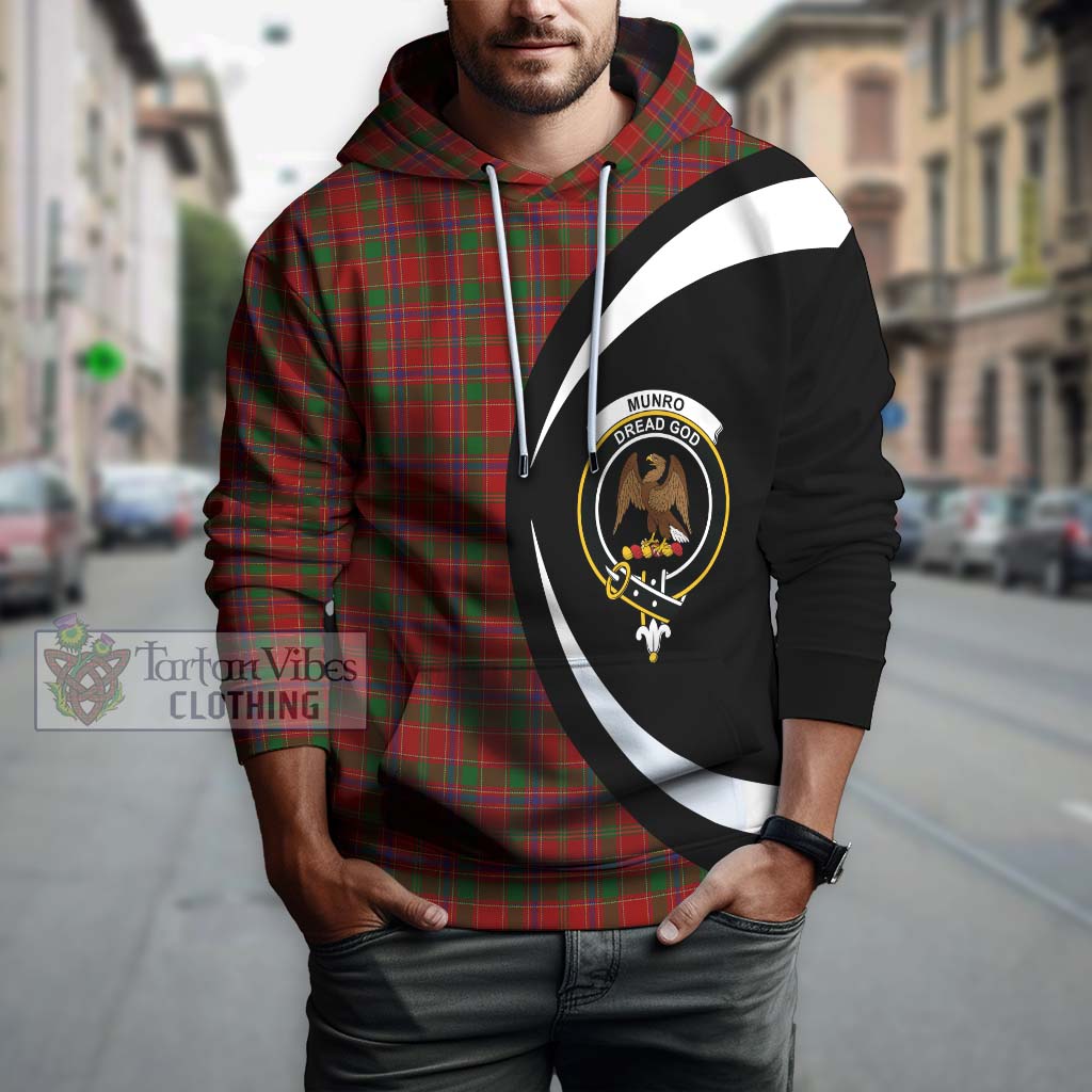 Munro (Monroe) Tartan Hoodie with Family Crest Circle Style Zip Hoodie - Tartan Vibes Clothing