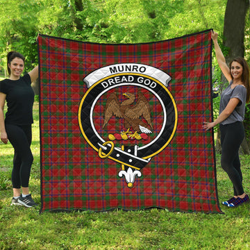 Munro Tartan Quilt with Family Crest