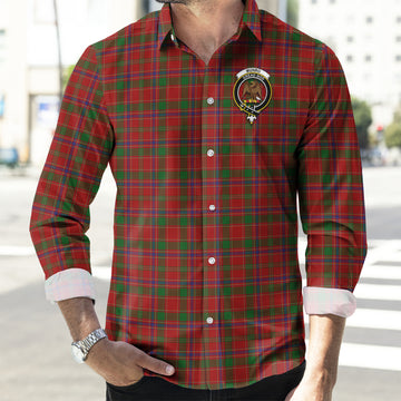Munro Tartan Long Sleeve Button Up Shirt with Family Crest