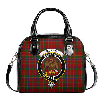 Munro Tartan Shoulder Handbags with Family Crest