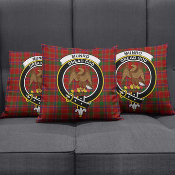 Munro Tartan Pillow Cover with Family Crest Square Pillow Cover - Tartanvibesclothing