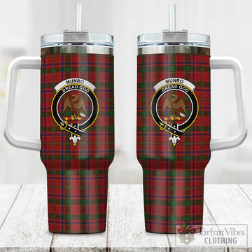 Tartan Vibes Clothing Munro Tartan and Family Crest Tumbler with Handle